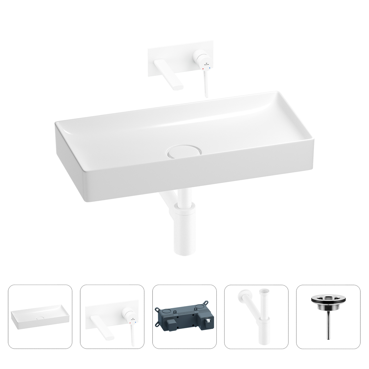 Раковина для ванной Wellsee Pure BY Wellsee 201002720 в наборе 4 в 1, Белый, 201002720
Раковина для ванной Wellsee Pure BY Wellsee 201002720 в наборе 4 в 1, Белый, 201002720