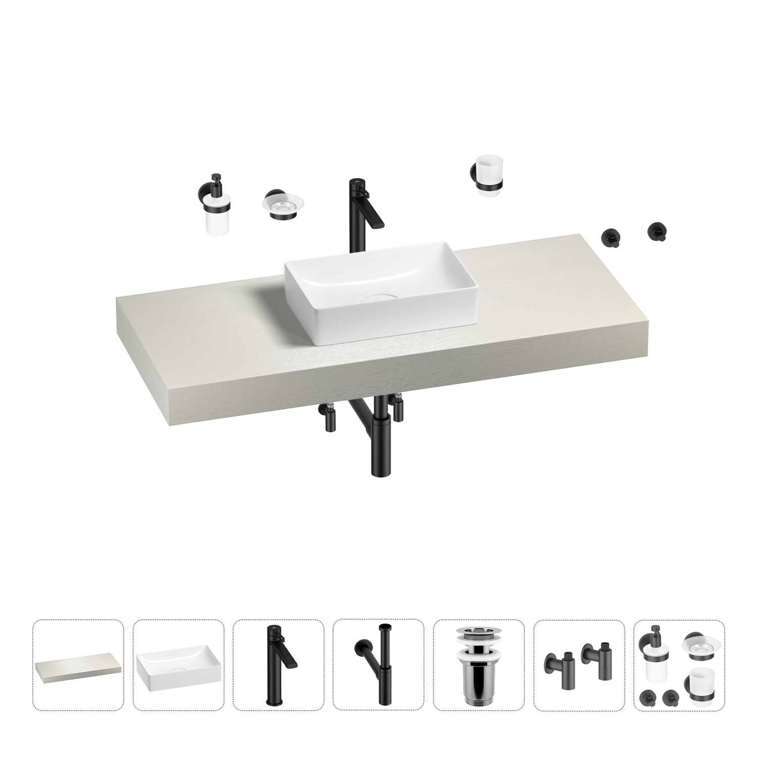 Раковина 42 см со столешницей 120 см Wellsee Pure BY Wellsee 201010892 в наборе 10 в 1, Черный матовый, 201010892
Раковина 42 см со столешницей 120 см Wellsee Pure BY Wellsee 201010892 в наборе 10 в 1, Черный матовый, 201010892