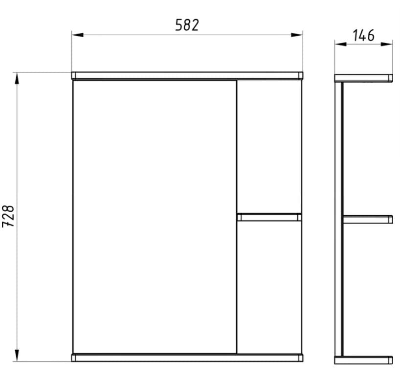 Зеркало ASB-Mebel Орхидея 60 белое, северное дерево, с подсветкой