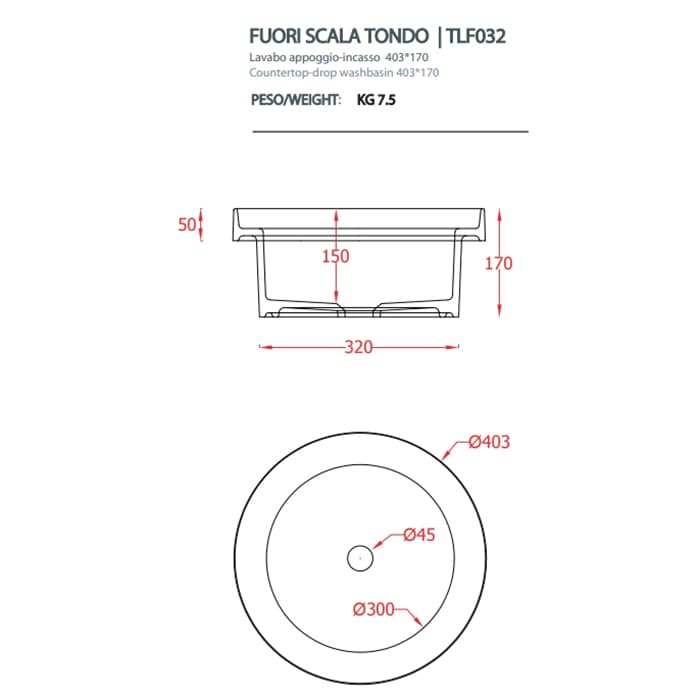 Раковина ArtCeram Fuori Scala TFL032 01 00 40х40 см, белая