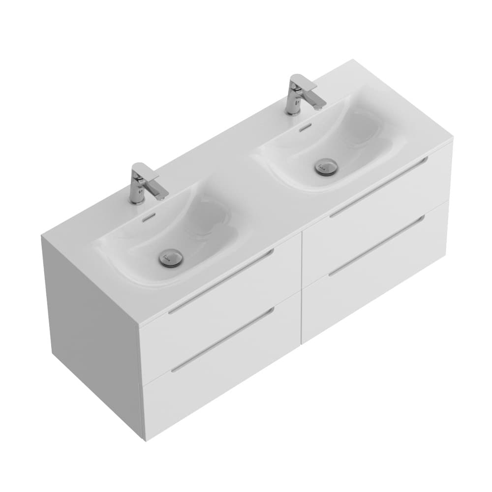 Мебель для ванной Belbagno Etna 120 подвесная, 4 ящика, Bianco Lucido (раковина BelBagno BB-8099-120-2)