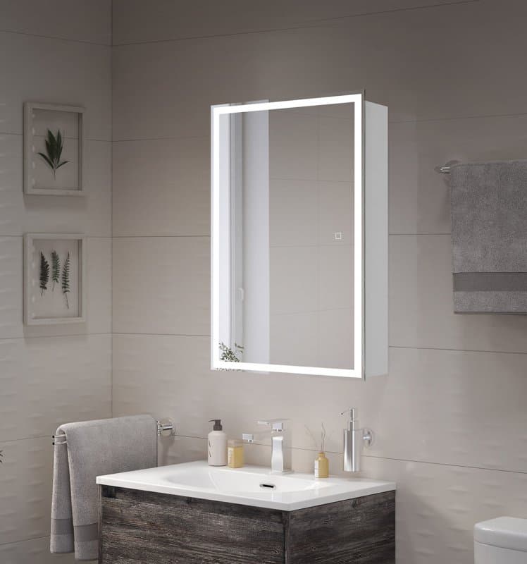 Зеркало-шкаф BelBagno SPC-GRT-500/800-1A-LED-TCH с подсветкой
