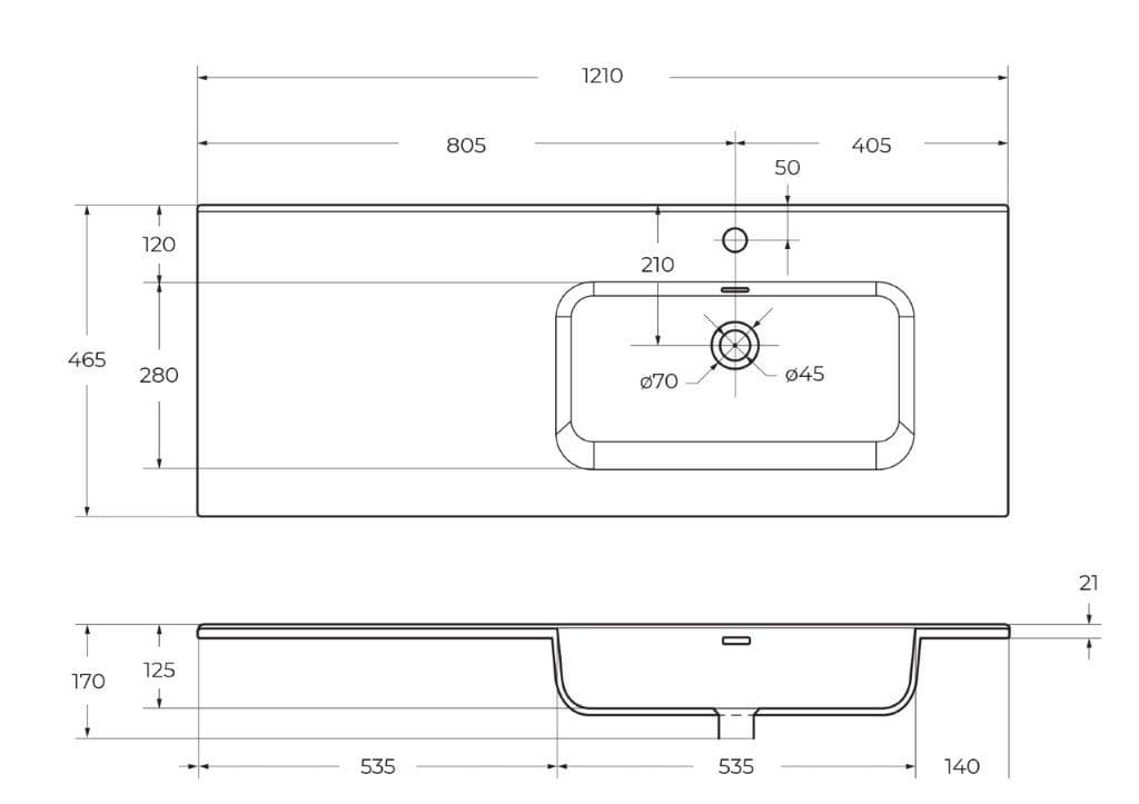 Мебельная раковина BelBagno BB1200ETL-R белый