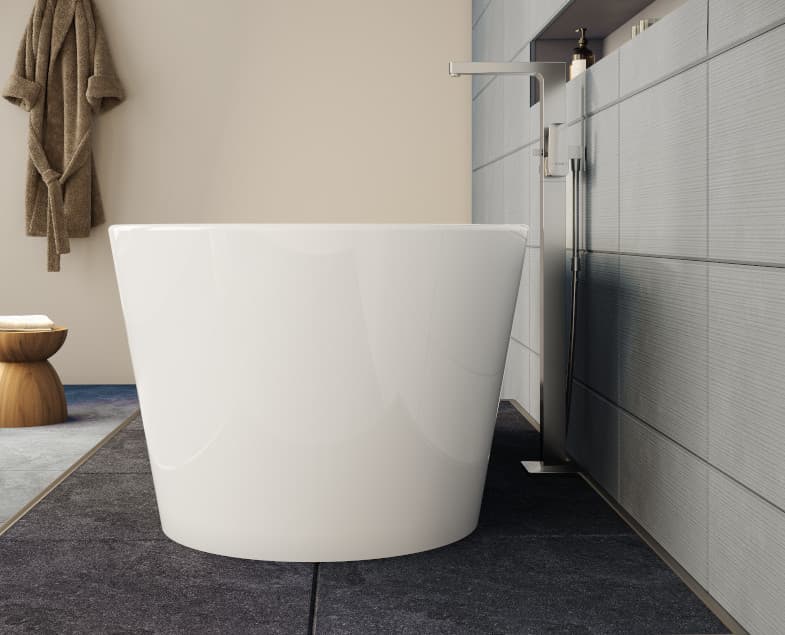 Акриловая ванна VitrA Geo 180x80 отдельностоящая, с ножками и скрытым сифоном