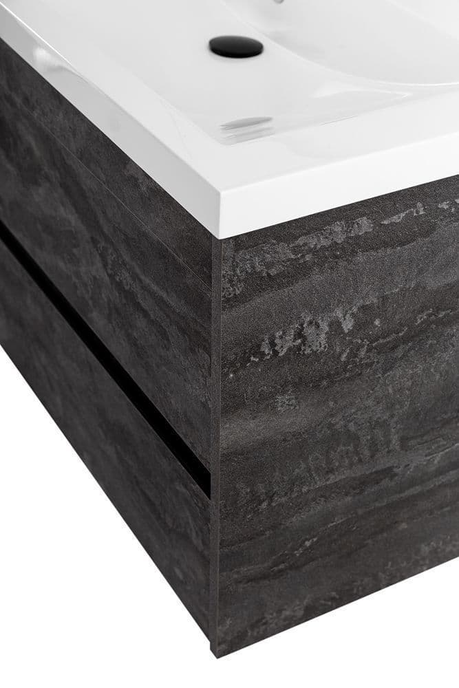 Тумба с раковиной Art&Max Family-M 50 подвесная, 2 ящика, Iron Stone