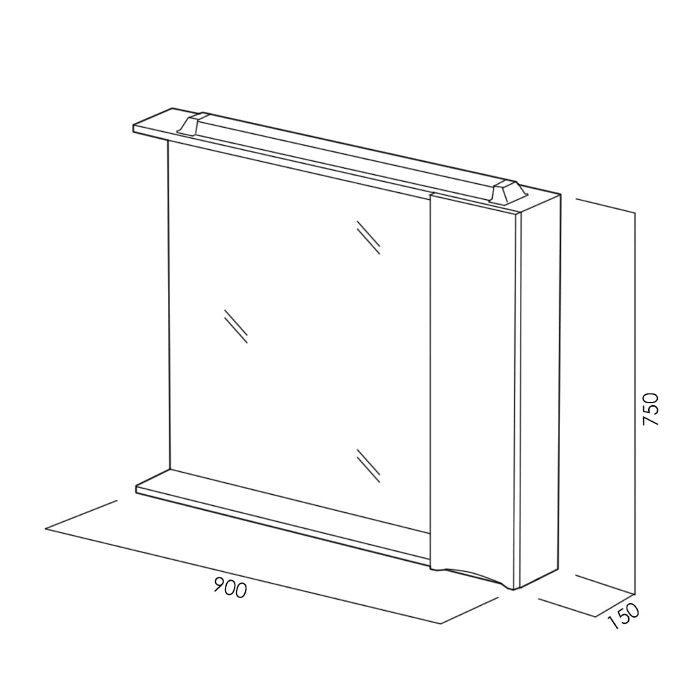 Зеркало-шкаф BelBagno Marino SPC-900/750-1A-BL-P-R