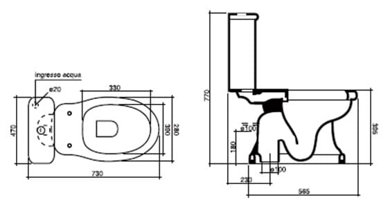 Унитаз-компакт Disegno Ceramica Paolina PA00400001