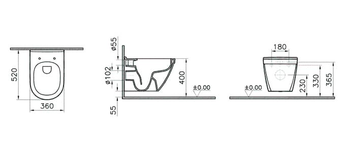 Унитаз подвесной VitrA S50 7740B003-0850 безободковый, c функцией биде