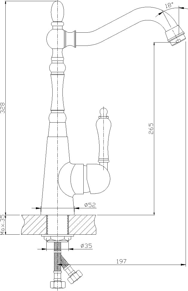 Смеситель для кухонной мойки Rossinka Z35-20U