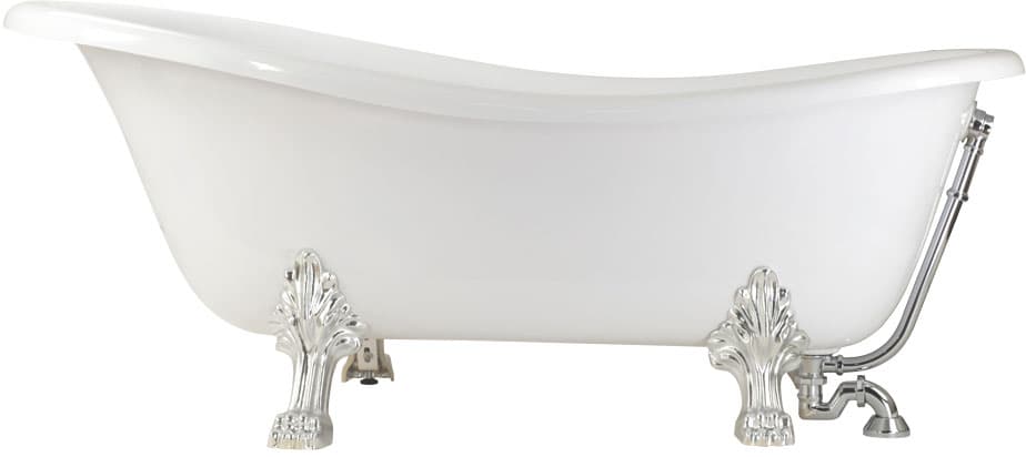 Ванна из искусственного камня Veragio Gialetta 26931 слив/перелив хром