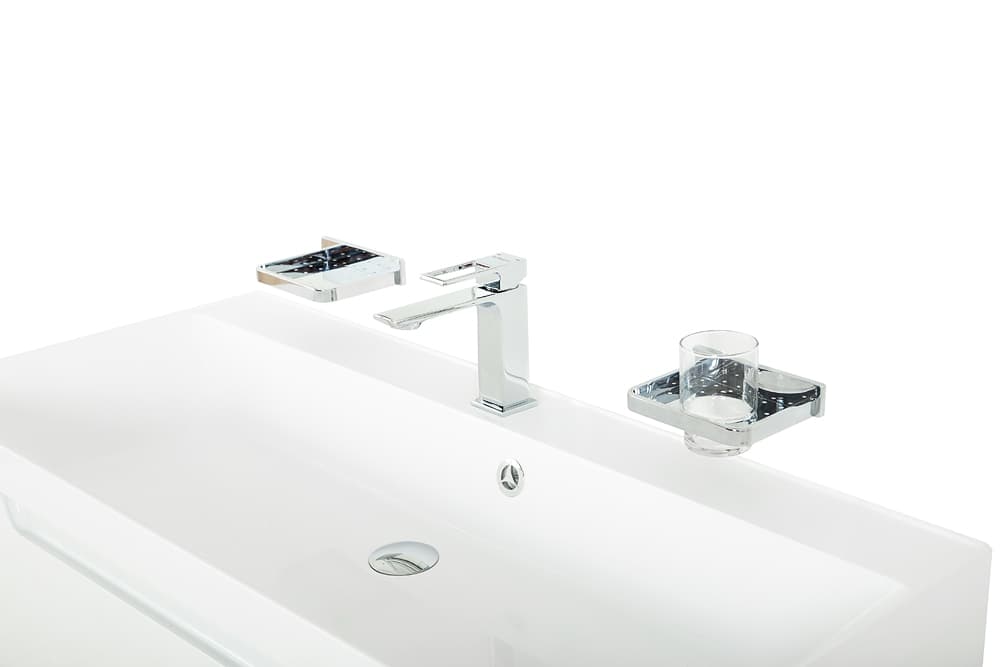 Мебель для ванной BelBagno Vittoria 80 подвесная, 2 ящика, Bianco Lucido (раковина BB800/450-LV-MR-AST)