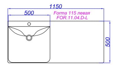 Мебельная раковина Aqwella Forma 115 левая