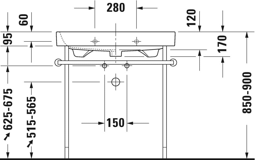 Раковина Duravit Happy D.2 2318800030 80 см глазуровка снизу