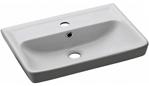 Тумба с раковиной Dreja.eco Mini 60 подвесная/напольная, 2 дверцы, белый глянец