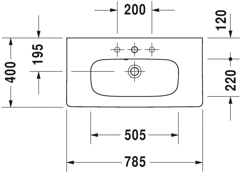 Раковина Duravit DuraStyle 2337780000 78 см