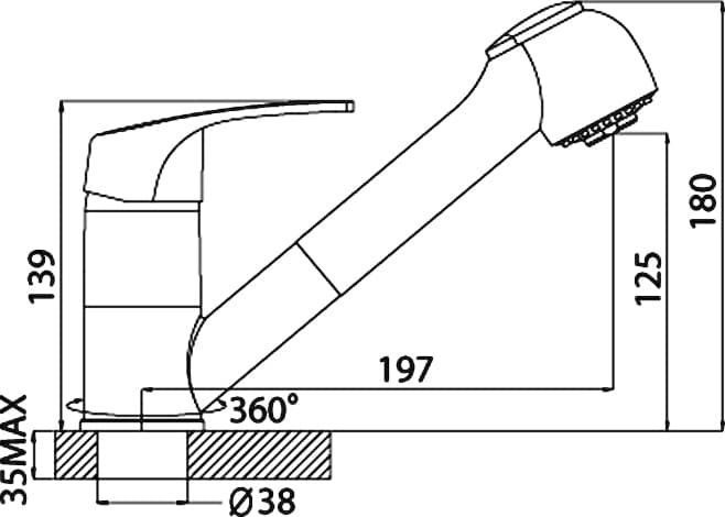 Смеситель для кухонной мойки Rossinka D40-25