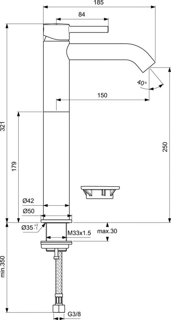 Смеситель Ideal Standard Ceraline BC269XG для раковины