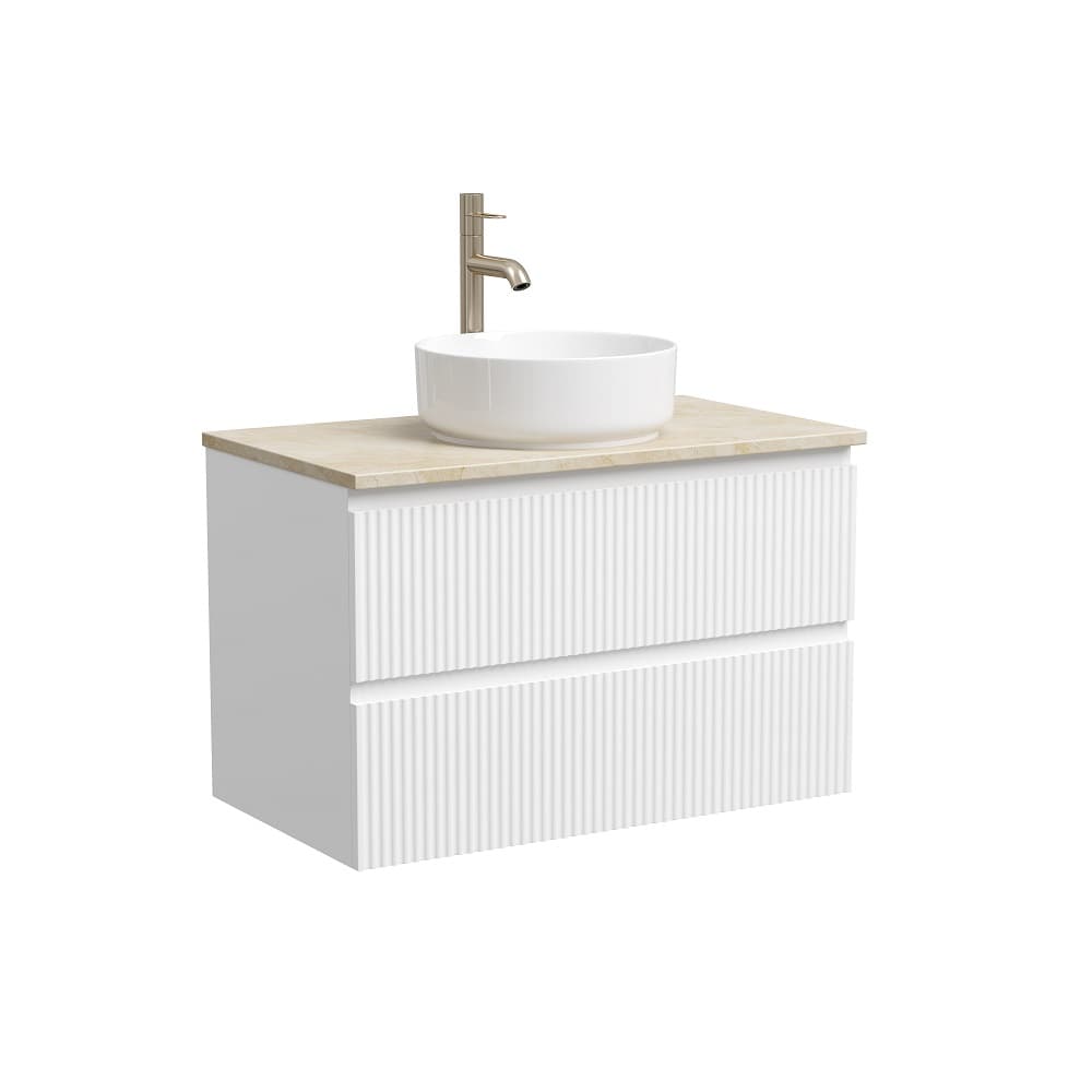 Мебель для ванной Sancos Snob T 80 подвесная, столешница kreman, Bianco (с отверстием под смеситель)