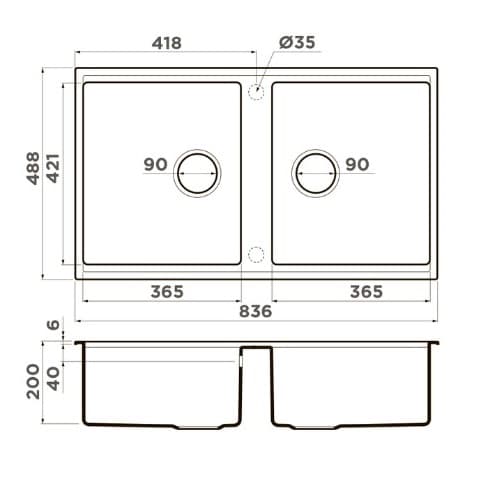 Мойка кухонная Omoikiri Kitagawa 83-2-U-GB графит