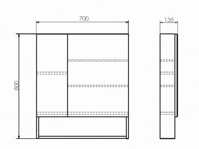 Мебель для ванной Comforty Никосия 70Н дуб темный (раковина Cersanit Como 70)