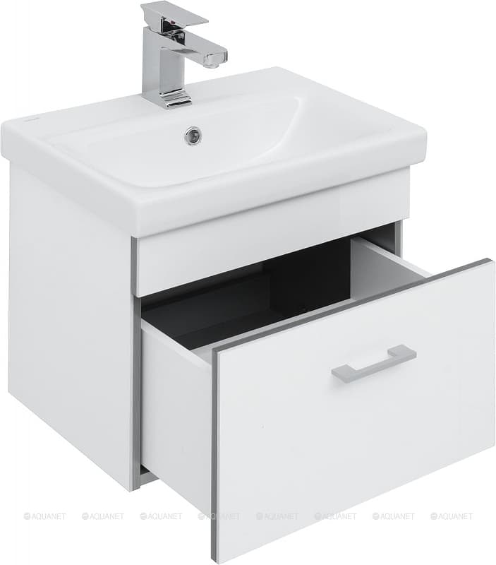 Тумба с раковиной Aquanet Верона 50 (Moduo Slim) подвесная, белая