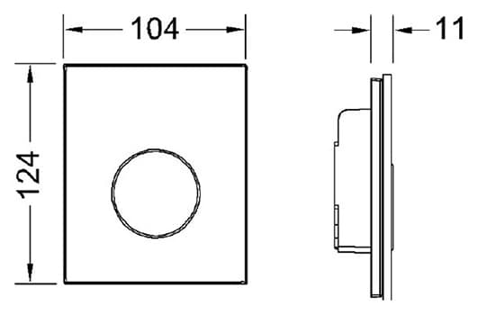 Кнопка смыва TECE Loop Urinal 9242654 черное стекло, кнопка белая