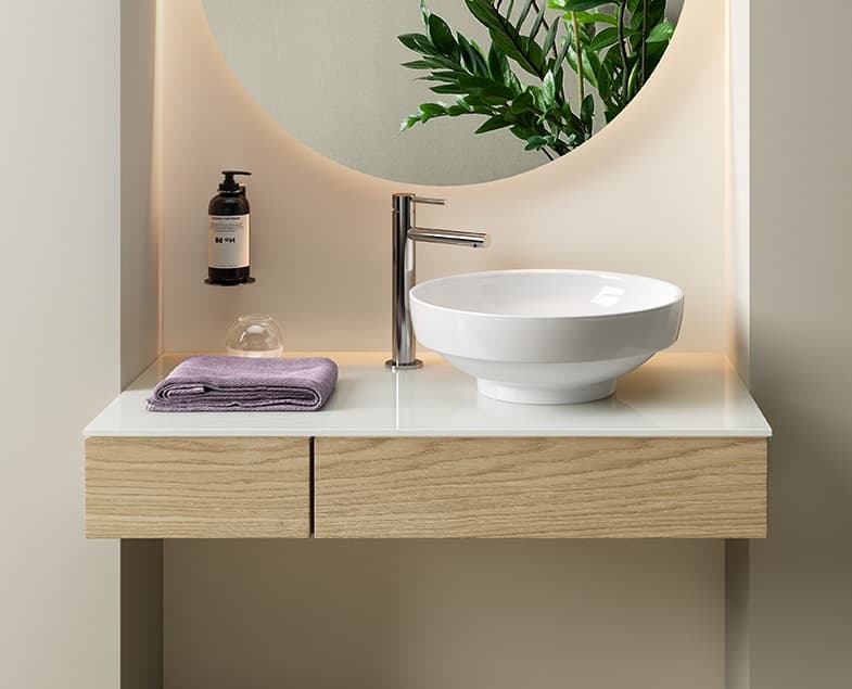 Тумба со столешницей VitrA Origin 120 R подвесная, дуб
