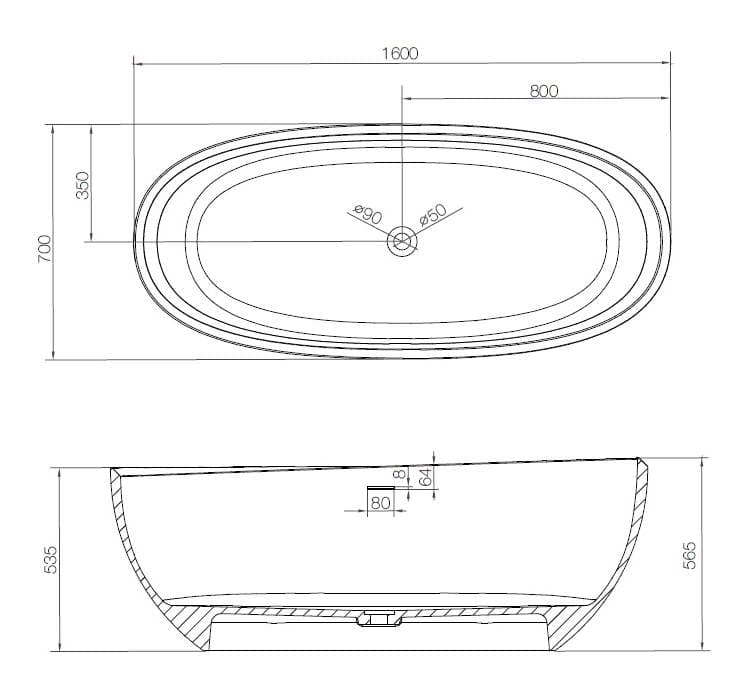 Ванна из искусственного камня NT Bathroom Venezia NT204