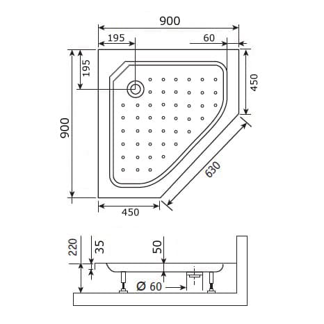 Поддон для душа RGW Style TR 90x90