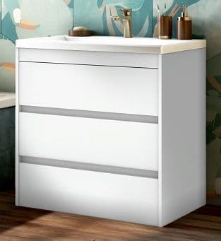 Мебель для ванной Art&Max Family 75 напольная, 3 ящика, Bianco Lucido