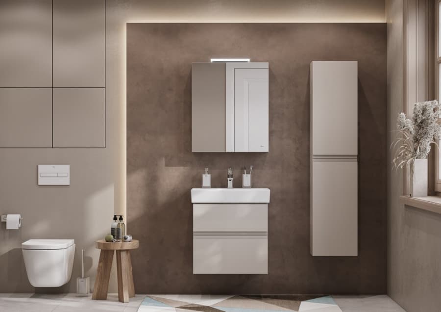 Зеркало-шкаф Roca Oleta 60х70 R с подсветкой, капучино матовый