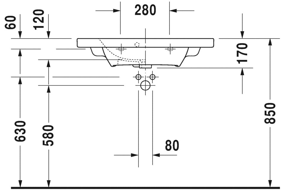 Раковина Duravit DuraStyle 2337780000 78 см