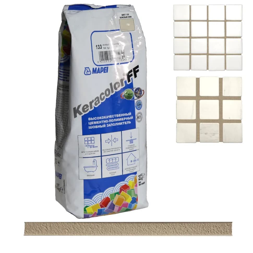 Затирка для плитки Mapei Keracolor FF №133 песочная 2 кг