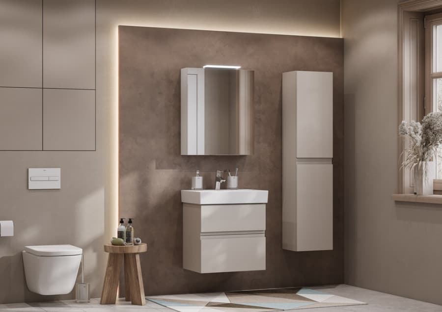Зеркало-шкаф Roca Oleta 60х70 R с подсветкой, капучино матовый