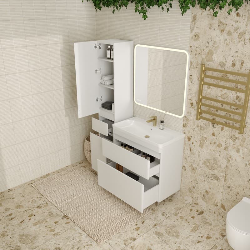 Мебель для ванной Style Line Атлантика 80 Люкс Plus, напольная, антискрейч белый