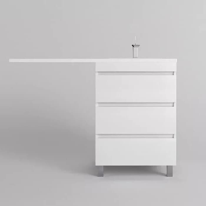 Мебель для ванной Style Line Даллас Леон 120 R Люкс Plus напольная, 3 ящика, белая