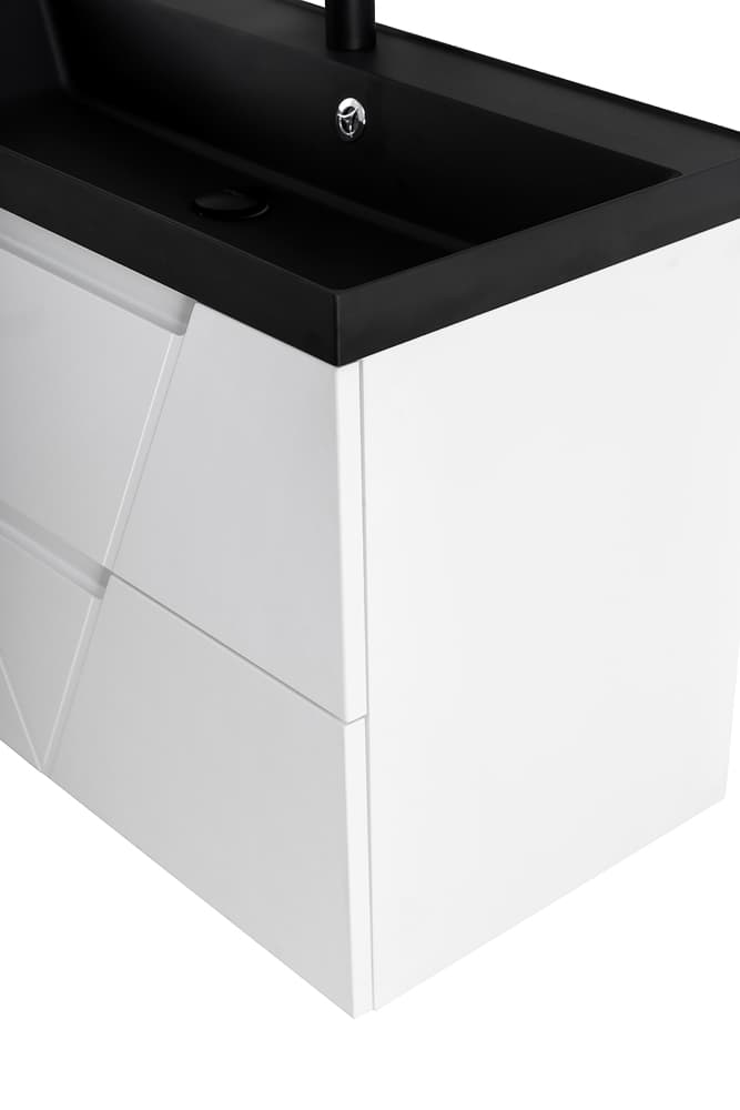 Мебель для ванной BelBagno Vittoria 90 подвесная, 2 ящика, Bianco Opaco (раковина BB900/450-LV-ART-AST-NERO)