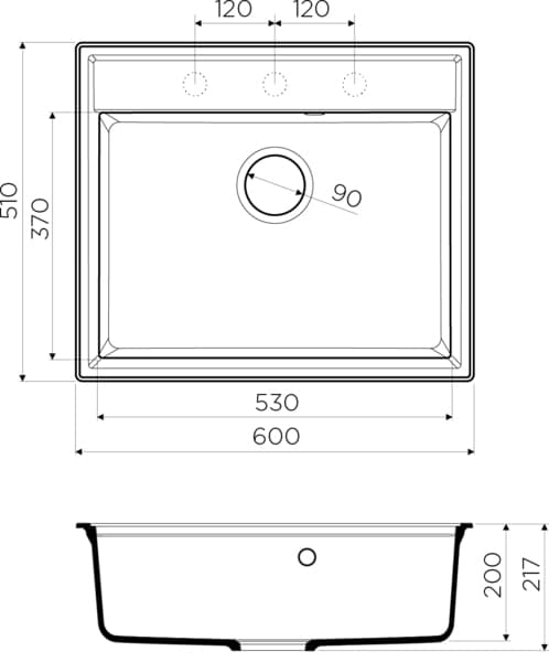 Мойка кухонная Omoikiri Daisen 60-BL черная