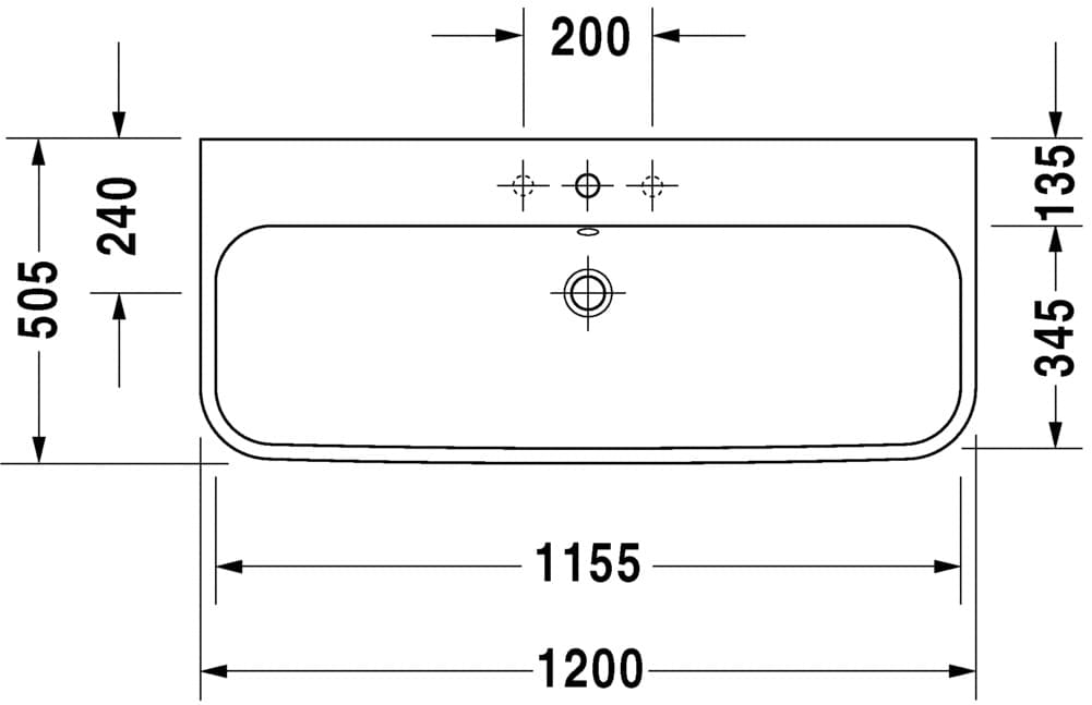 Раковина Duravit Happy D.2 2318120027 120 см