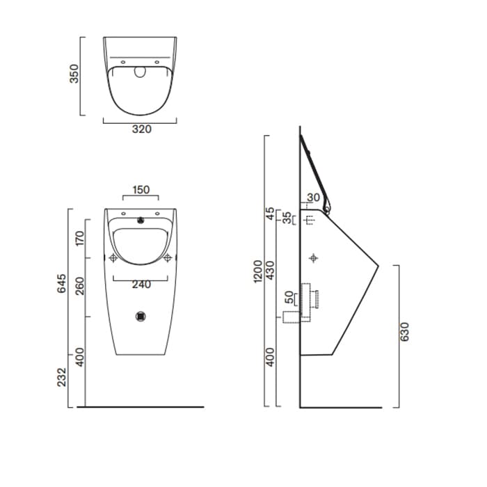 Писсуар Catalano Comfort 0932641001 подвесной, белый