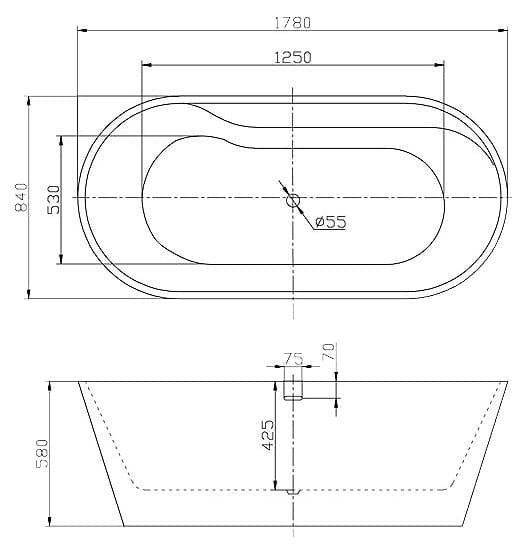 Акриловая ванна BelBagno BB14