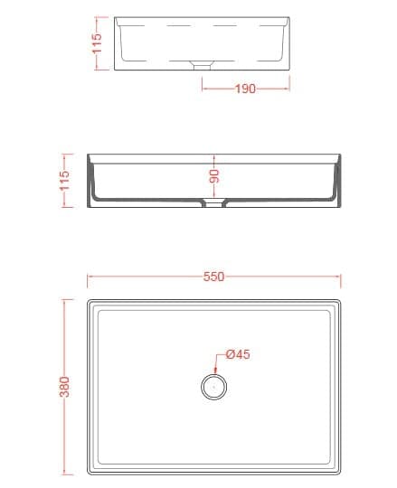 Раковина ArtCeram Scalino SCL002 17 00 55х38 см, черный матовый