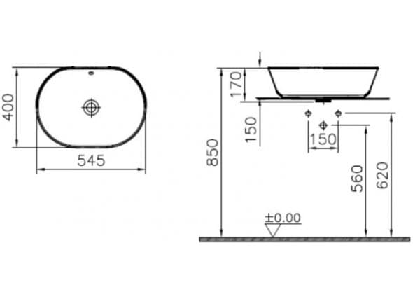Раковина VitrA Geo 7427B003-0012 55 см