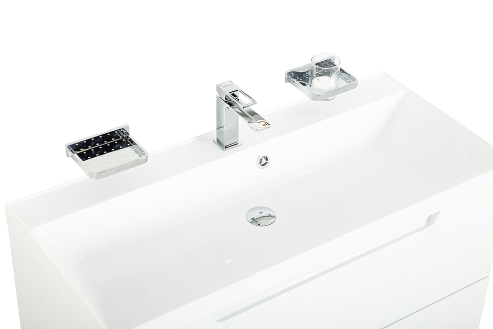 Мебель для ванной BelBagno Vittoria 80 подвесная, 2 ящика, Bianco Lucido (раковина BB800/450-LV-MR-AST)