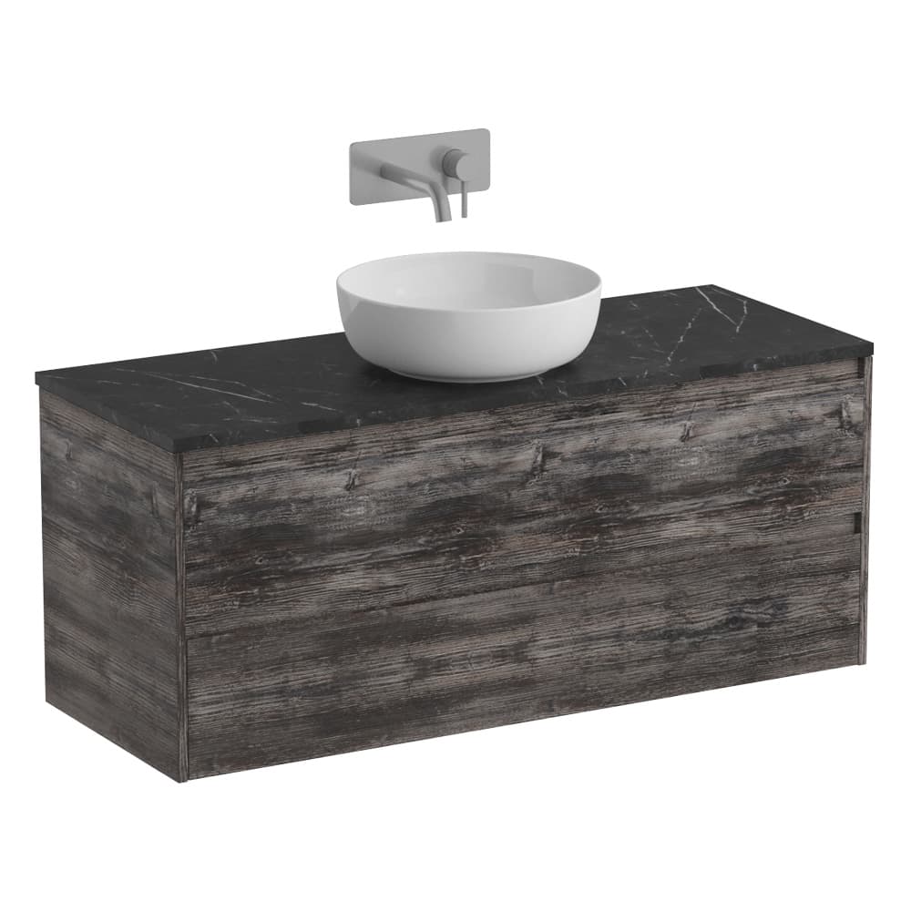 Мебель для ванной BelBagno Kraft 120 без отверстия под смеситель, подвесная, 2 ящика, Pino Pasadena