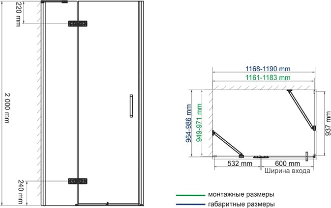 Душевой уголок WasserKRAFT Aller White 10H10LW 120x100 см без поддона