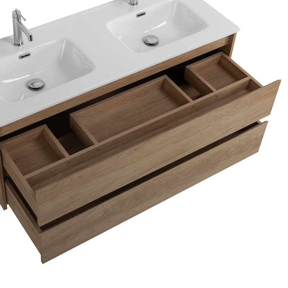Тумба с раковиной Belbagno Kraft 120 подвесная, Rovere Nebrasca Nature