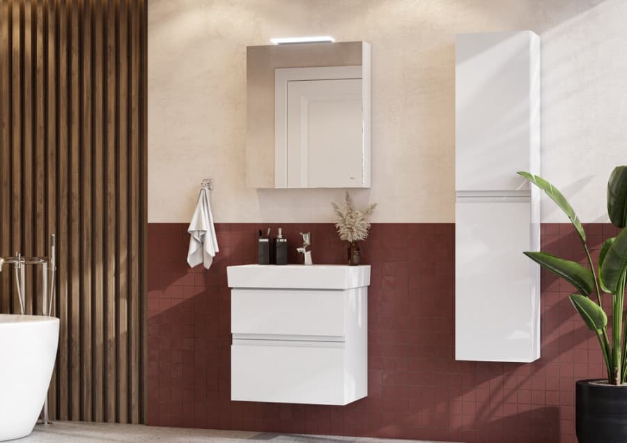 Зеркало-шкаф Roca Oleta 60х70 L с подсветкой, белый матовый