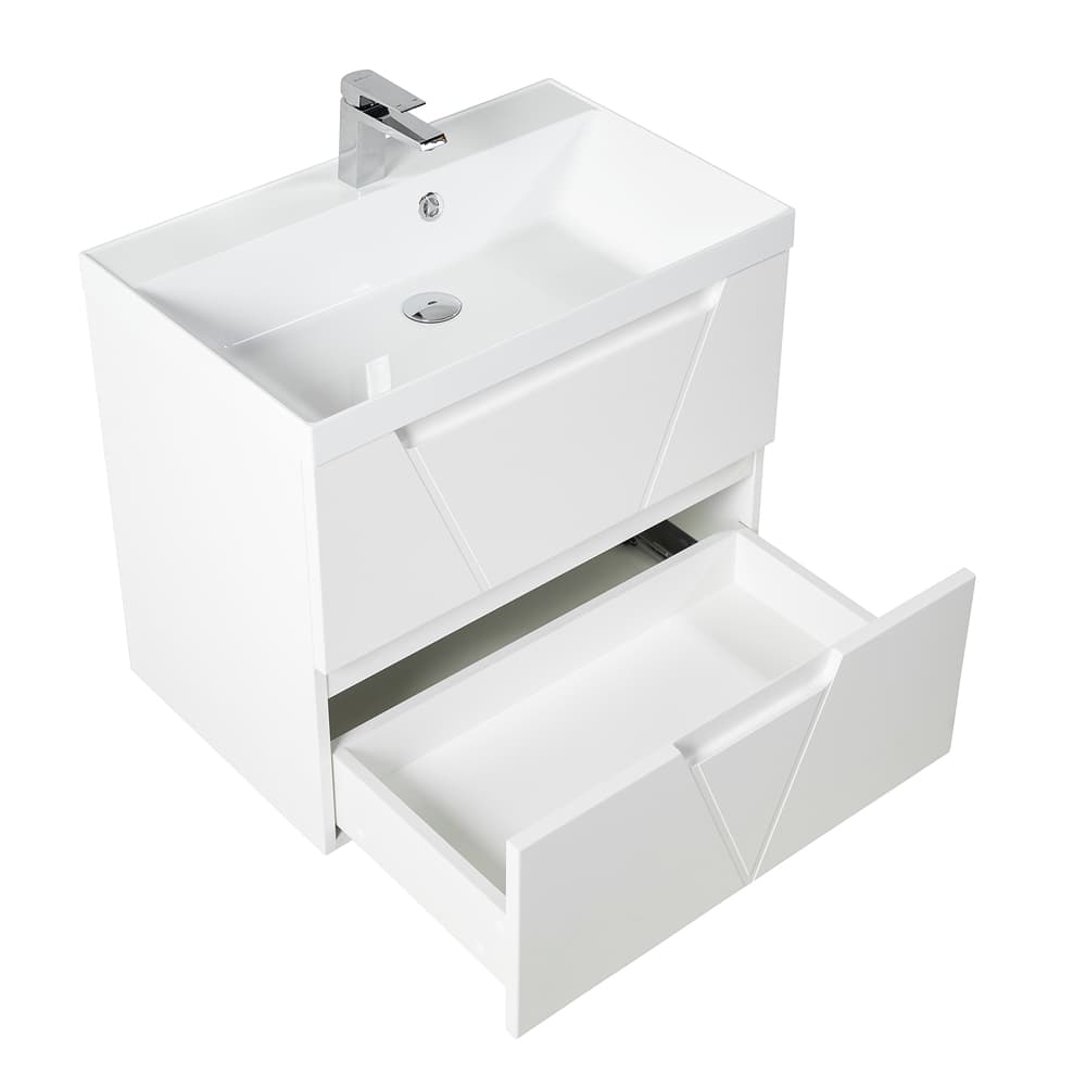 Мебель для ванной BelBagno Vittoria 80 подвесная, 2 ящика, Bianco Lucido (раковина BB800/450-LV-MR-AST)