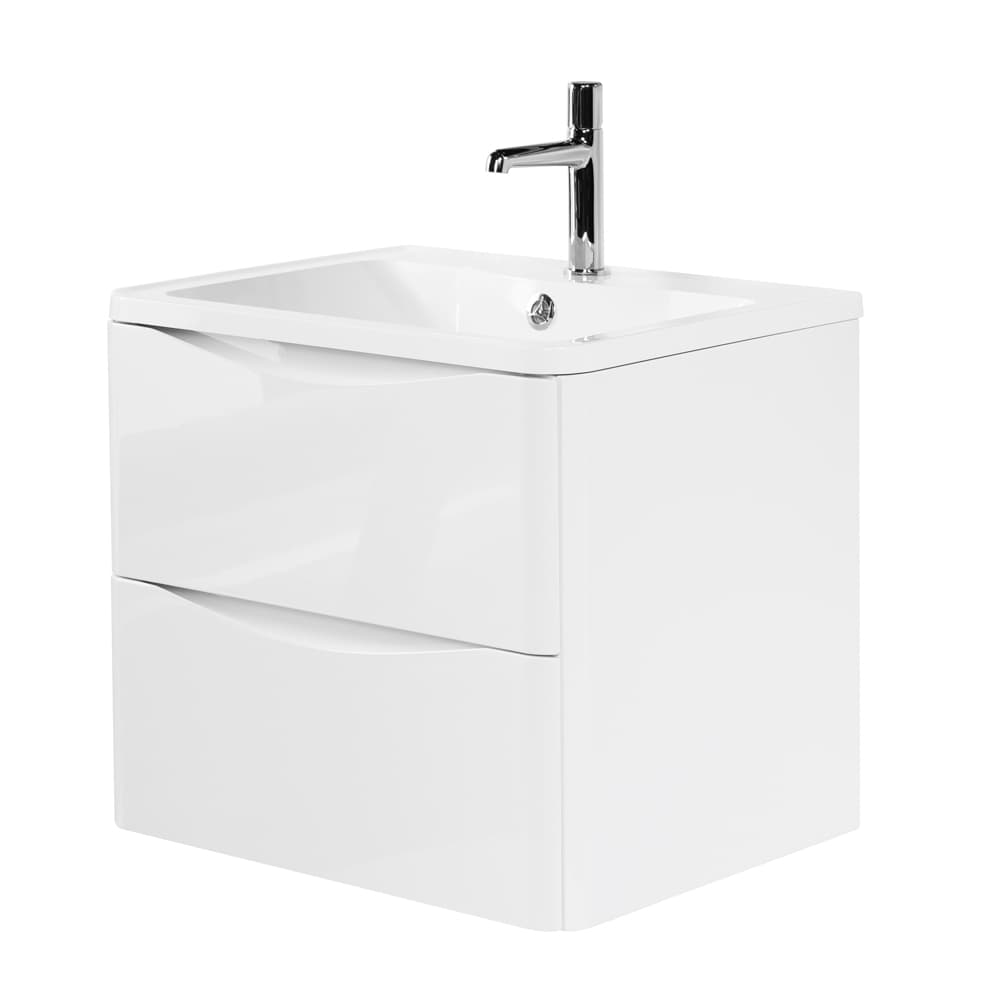 Мебель для ванной BelBagno Acqua 70 подвесная, 2 ящика, Bianco Lucido